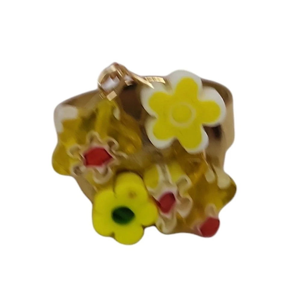 18K Gold Plated Stainless Steel Cabochon Finger Ring